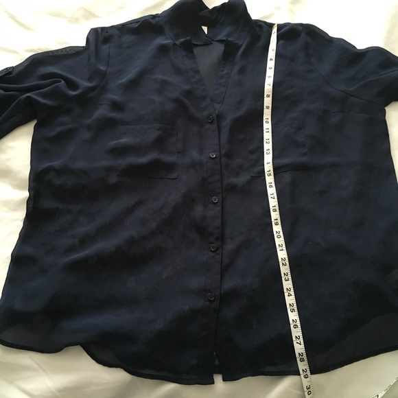 Navy Blue Sheer Button Down 🌊 - Picture 5 of 7